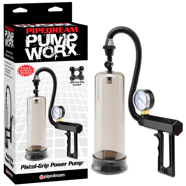 Pump Worx Pistol Grip Power Pump Black Penis Pump With Gauge