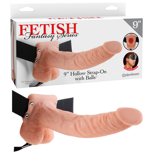Fetish Fantasy Series 9'' Hollow Strap On With Balls Flesh 22.9 Cm (9'') Hollow Strap On