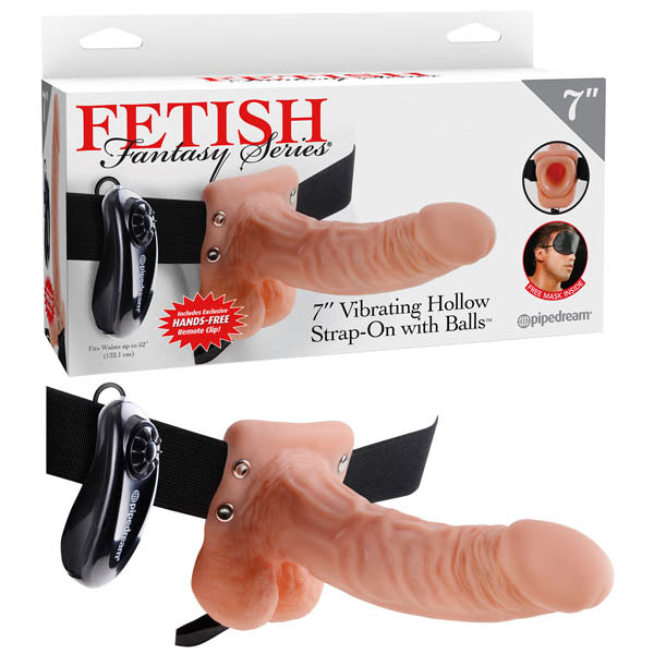 Fetish Fantasy Series 7'' Vibrating Hollow Strap On With Balls Flesh 17.8 Cm (7'') Vibrating Hollow Strap On