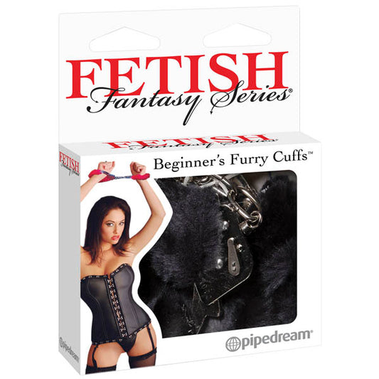 Fetish Fantasy Series Beginner's Furry Cuffs Black Fluffy Cuffs