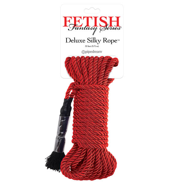Fetish Fantasy Series Deluxe Silky Rope Red Bondage Rope 9.75 M Length
