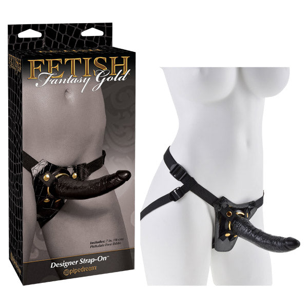 Fetish Fantasy Gold Designer Strap On Black/Gold 18 Cm (7'') Strap On