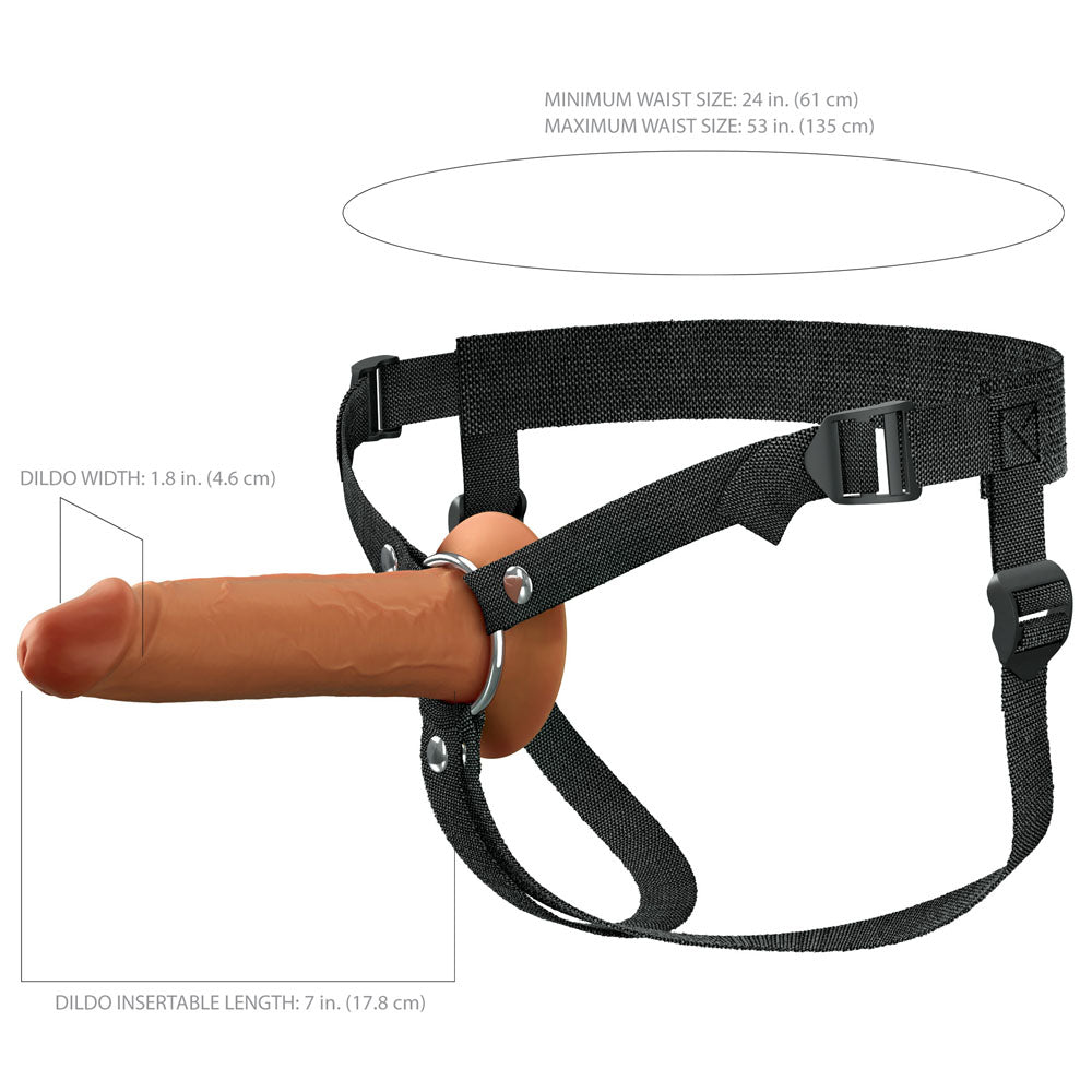 Fx Elite 7'' Silicone Hollow Strap On Tan Tan 17.8 Cm Hollow Strap On