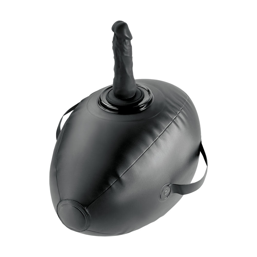 Fetish Fantasy Series Body Dock Inflatable Love Ball Black Inflatable Cushion With Black 15.2 Cm Dildo