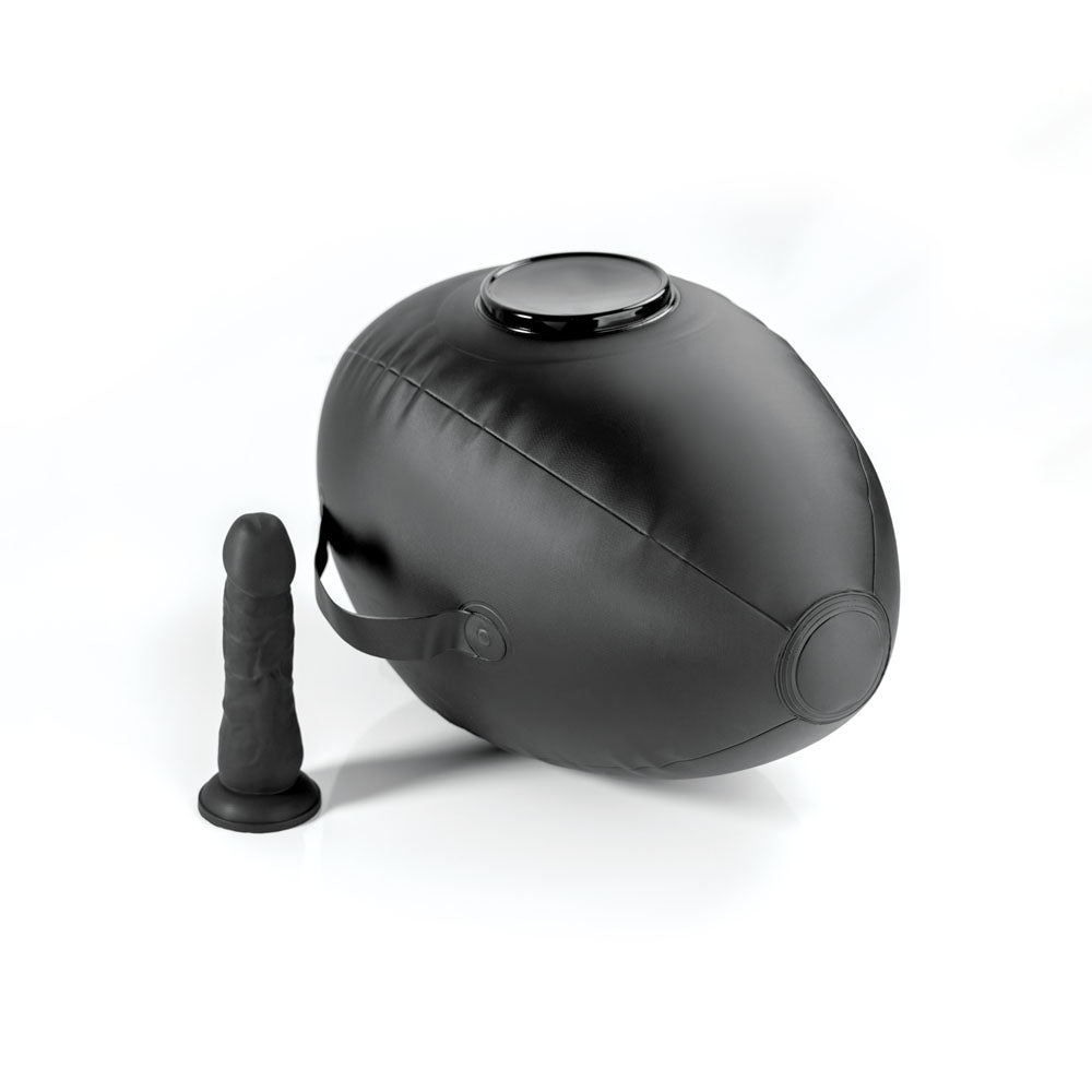 Fetish Fantasy Series Body Dock Inflatable Love Ball Black Inflatable Cushion With Black 15.2 Cm Dildo