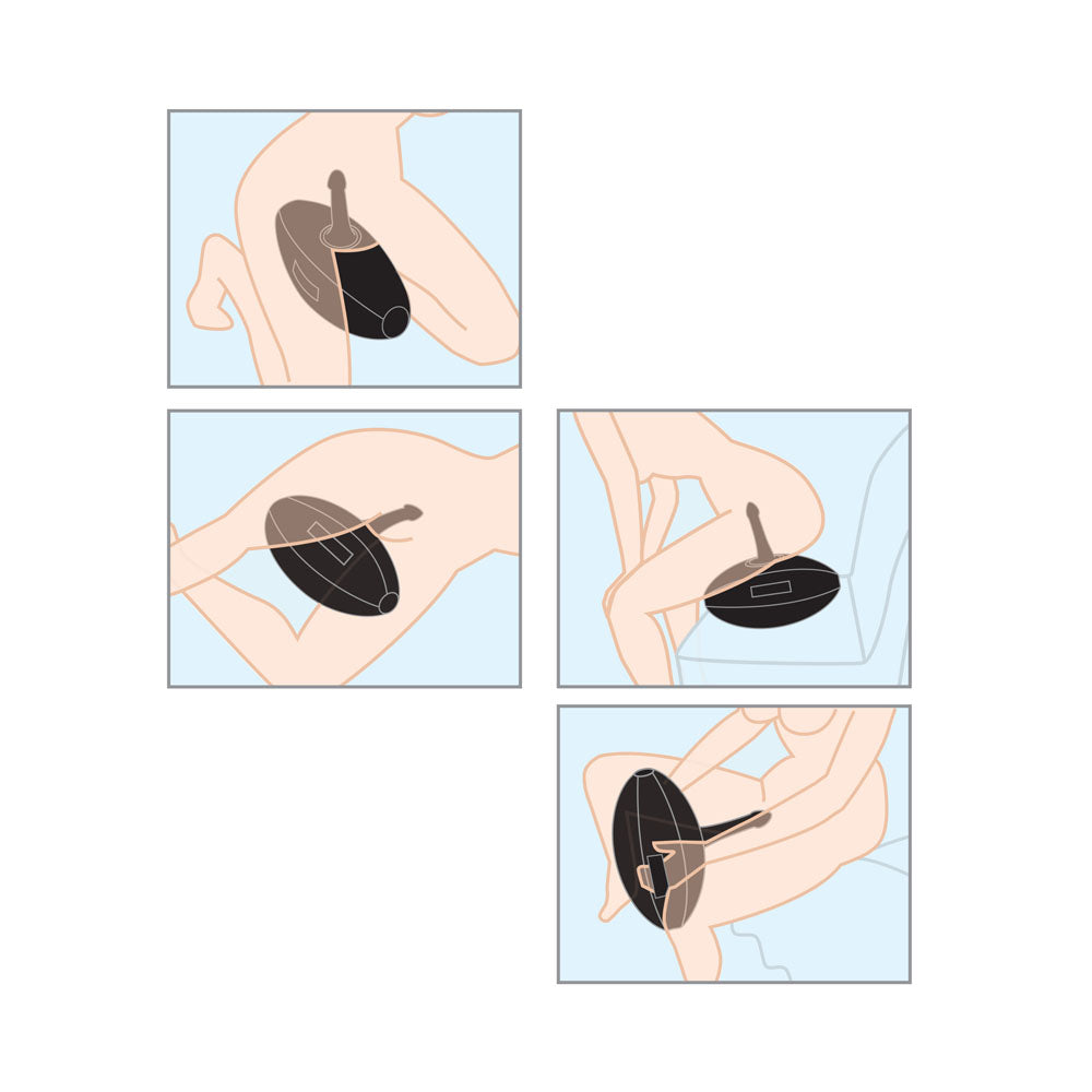 Fetish Fantasy Series Body Dock Inflatable Love Ball Black Inflatable Cushion With Black 15.2 Cm Dildo