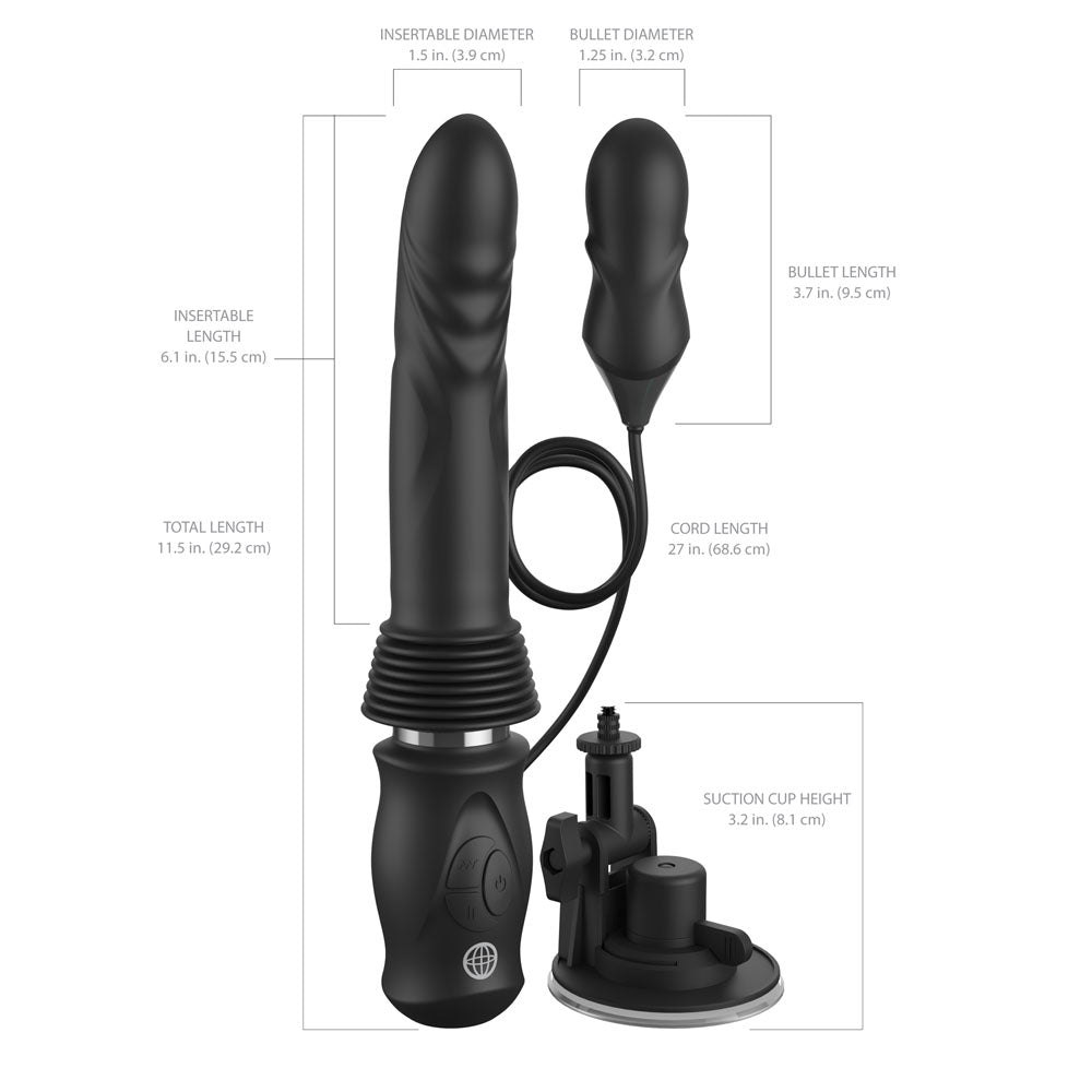 Ffs Ultimate Silicone Thruster Black Black Usb Rechargeable Thrusting Vibrator