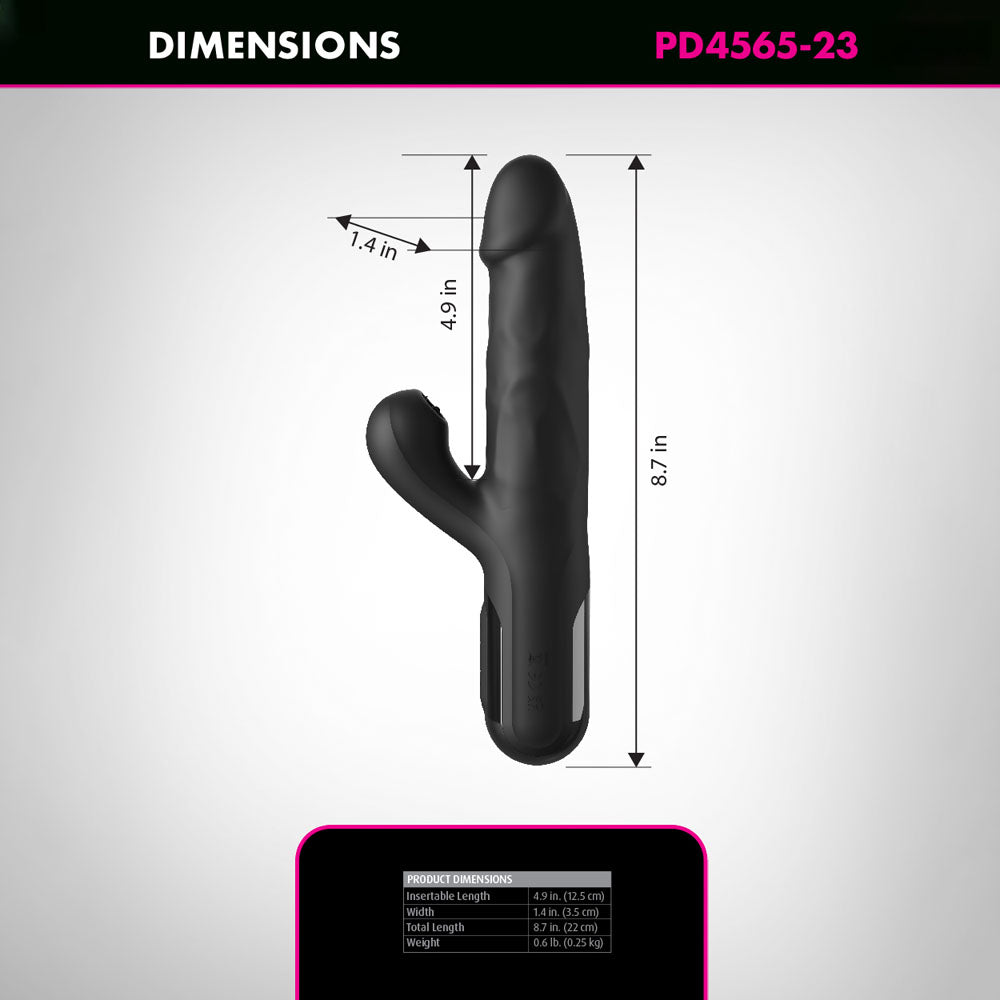 Ffs Sonix Silicone Thruster Black 22 Cm Usb Rechargeable Thrusting Vibrator With Flicking Clit Stim