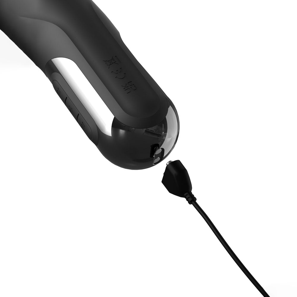 Ffs Sonix Silicone Thruster Black 22 Cm Usb Rechargeable Thrusting Vibrator With Flicking Clit Stim