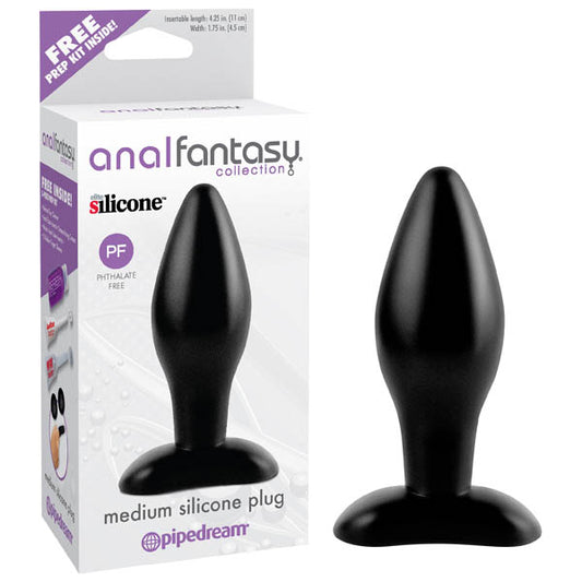 Anal Fantasy Collection Medium Silicone Plug Black 11 Cm (4.25'') Butt Plug
