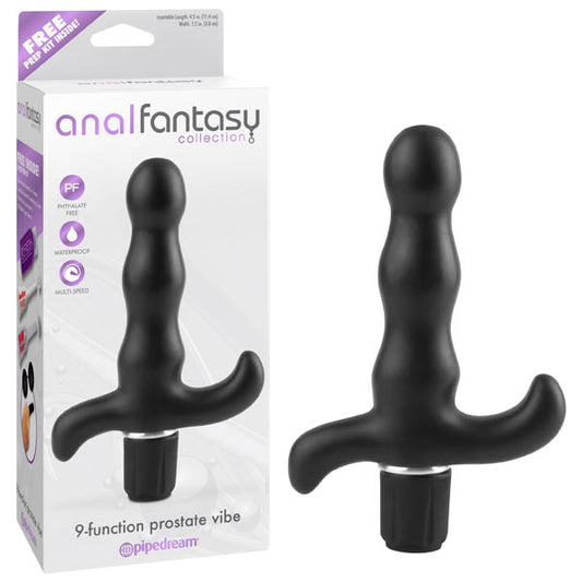 Anal Fantasy Collection 9 Function Prostate Vibe Black 11.4 Cm (4.5'') Vibrating Prostate Massager