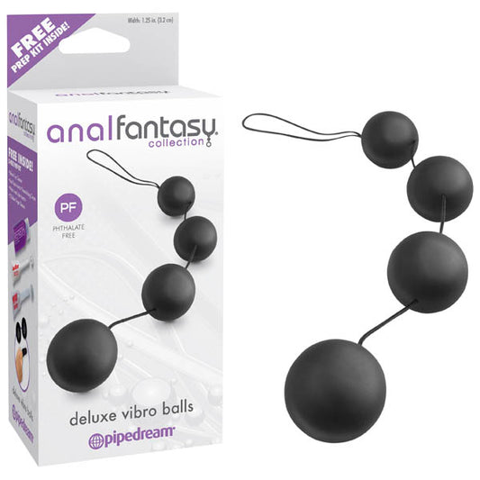 Anal Fantasy Collection Deluxe Vibro Balls Black Anal Duo Balls