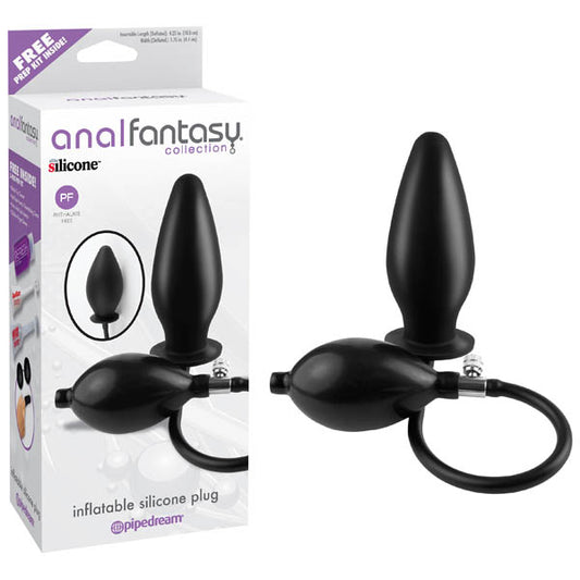 Anal Fantasy Collection Inflatable Silicone Plug Black 10.8 Cm (4.25'') Inflatable Butt Plug