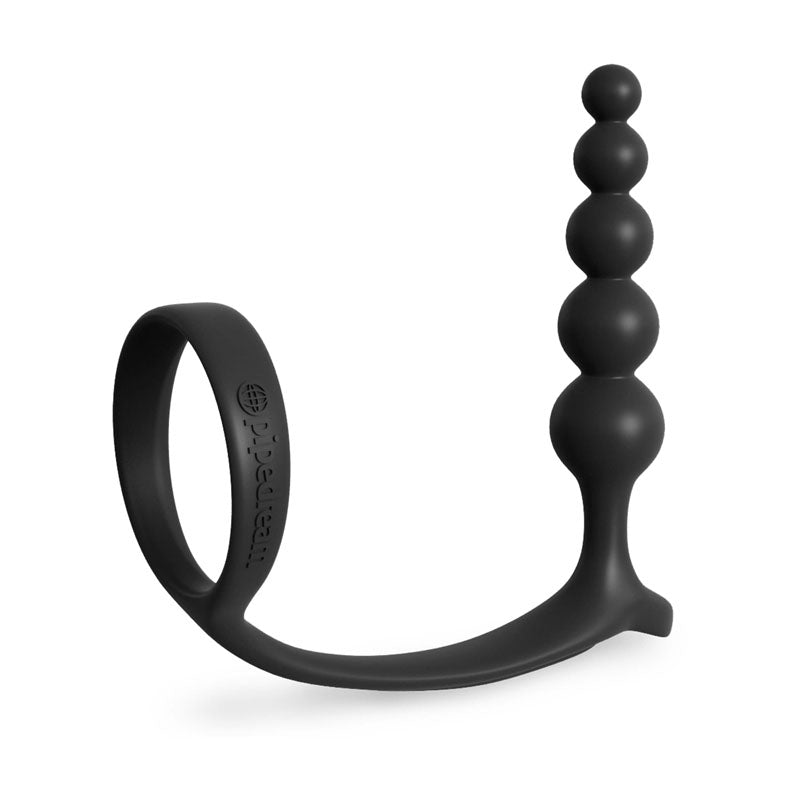 Anal Fantasy Collection Ass Gasm Cockring Anal Beads Black Cock Ring With Anal Plug