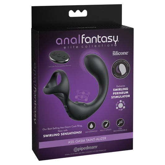 Anal Fantasy Elite Ass Gasm Taint Alizer Black Usb Rechargeable Prostate Massage With Cock Ring