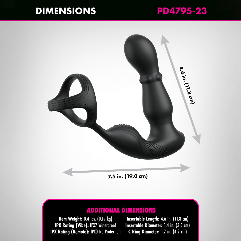 Anal Fantasy Elite Ass Gasm Slide & Glide Black Usb Rechargeable Prostate Massage With Cock Ring
