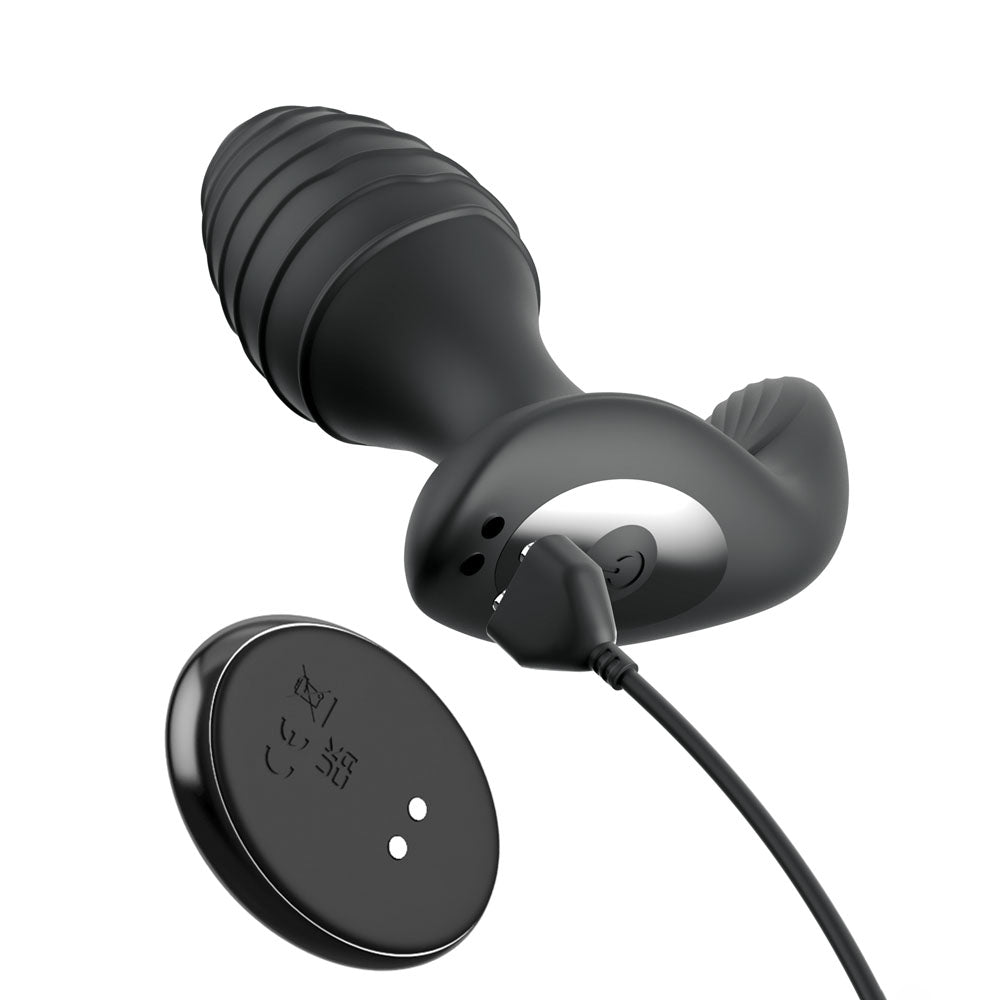 Anal Fantasy Elite Gyro Milk Pro Black Black Usb Rechargeable Gyrating Butt Plug