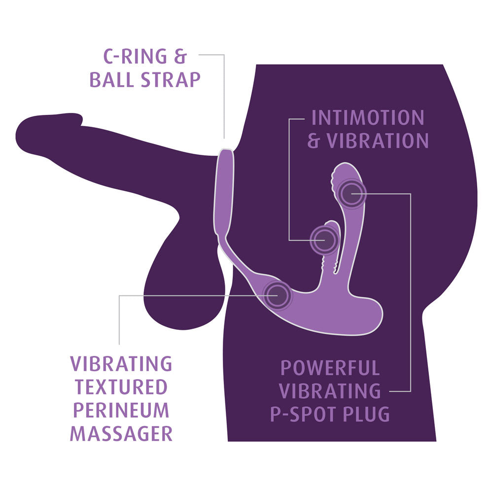 Anal Fantasy Elite Ass Gasm Inti Motion Black Usb Rechargeable Quad Motor Prostate Massager With Remote