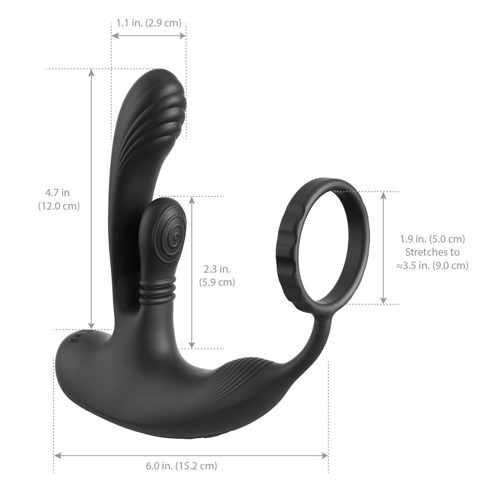 Anal Fantasy Elite Ass Gasm Inti Motion Black Usb Rechargeable Quad Motor Prostate Massager With Remote