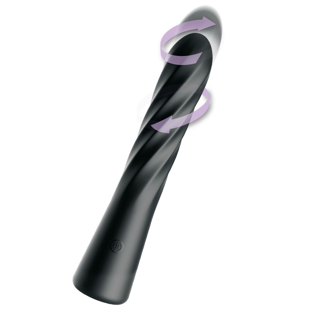 Anal Fantasy Elite Twist Ecstasy Black Black 24.1 Cm Usb Rechargeable Twisting & Thrusting Anal Vibrator