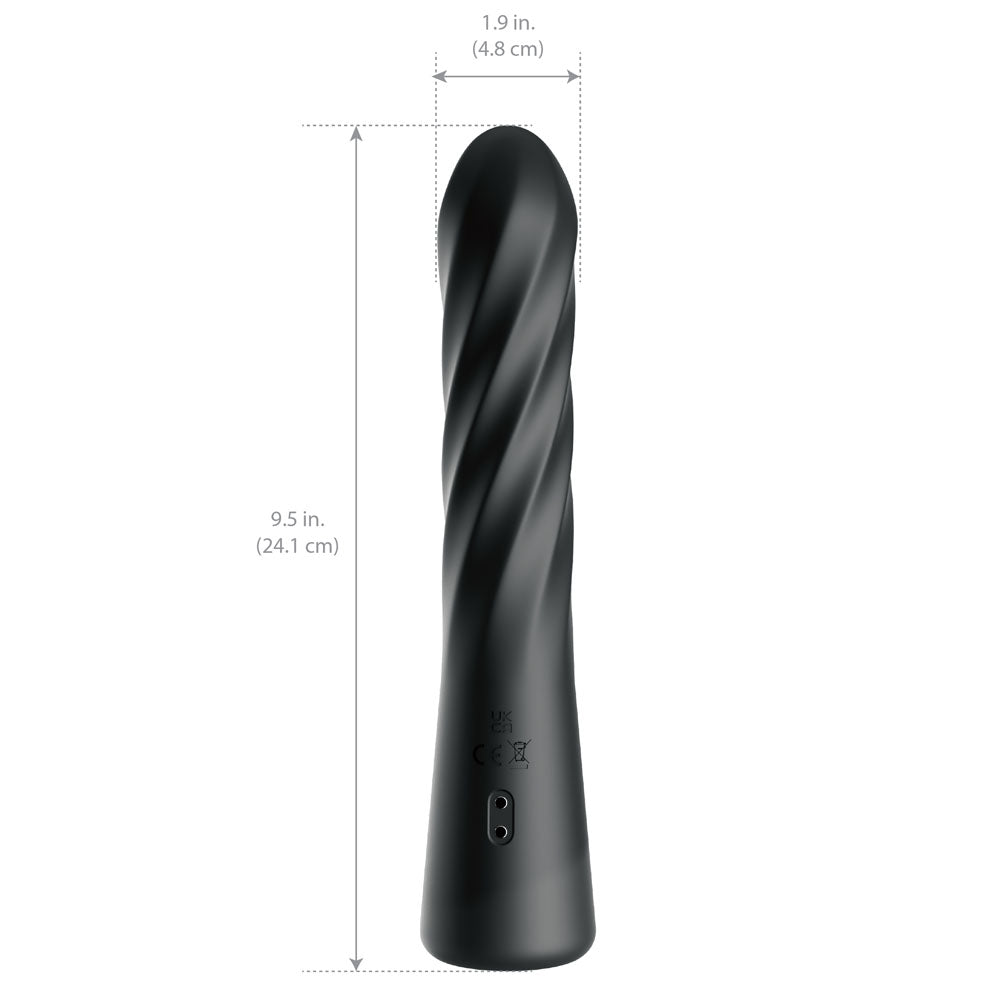Anal Fantasy Elite Twist Ecstasy Black Black 24.1 Cm Usb Rechargeable Twisting & Thrusting Anal Vibrator
