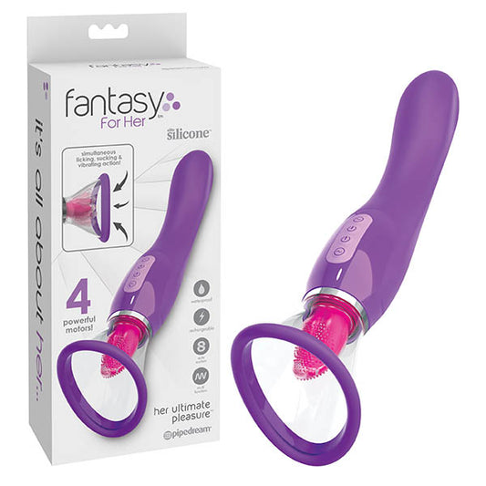 Fantasy For Her Ultimate Pleasure Purple Usb Rechargeable Sucking & Flicking Stimulator