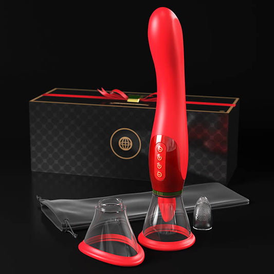 Fantasy For Her Ultimate Pleasure Red/Gold Usb Rechargeable Sucking & Flicking Stimulator