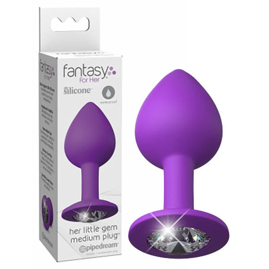 Fantasy For Her Little Gem Medium Plug Purple 8.1 Cm Butt Plug With Jewel Base
