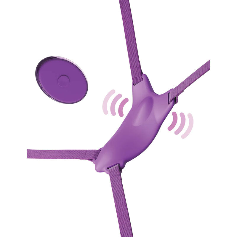 Fantasy For Her Ultimate Butterfly Strap On Purple Usb Rechargeable Strap On Stimulator