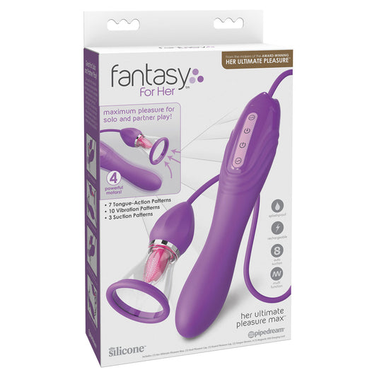 Fantasy For Her Her Ultimate Pleasure Max Purple Usb Rechargeable Vibrator With Flicking Stimulator