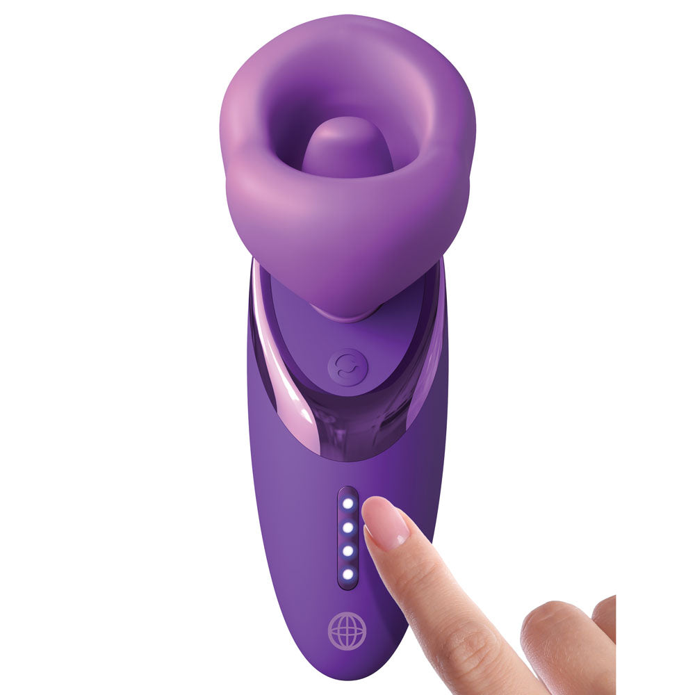 Fantasy For Her Pleasure Sucker Purple Usb Rechargeable Sucking, Licking & Vibrating Stimulator