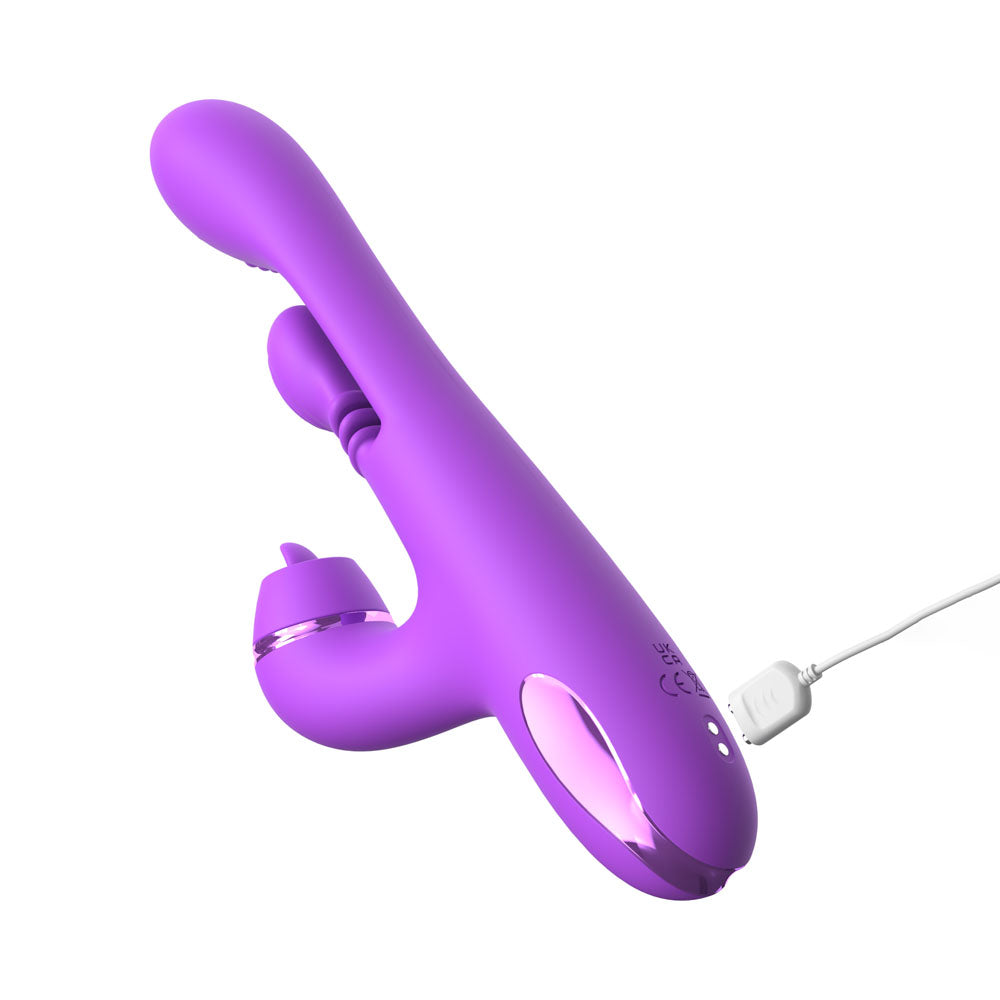 Fantasy For Her Inti Motion Pulse Pro Purple 24 Cm Usb Rechargeable Swirling & Flicking Rabbit Vibrator