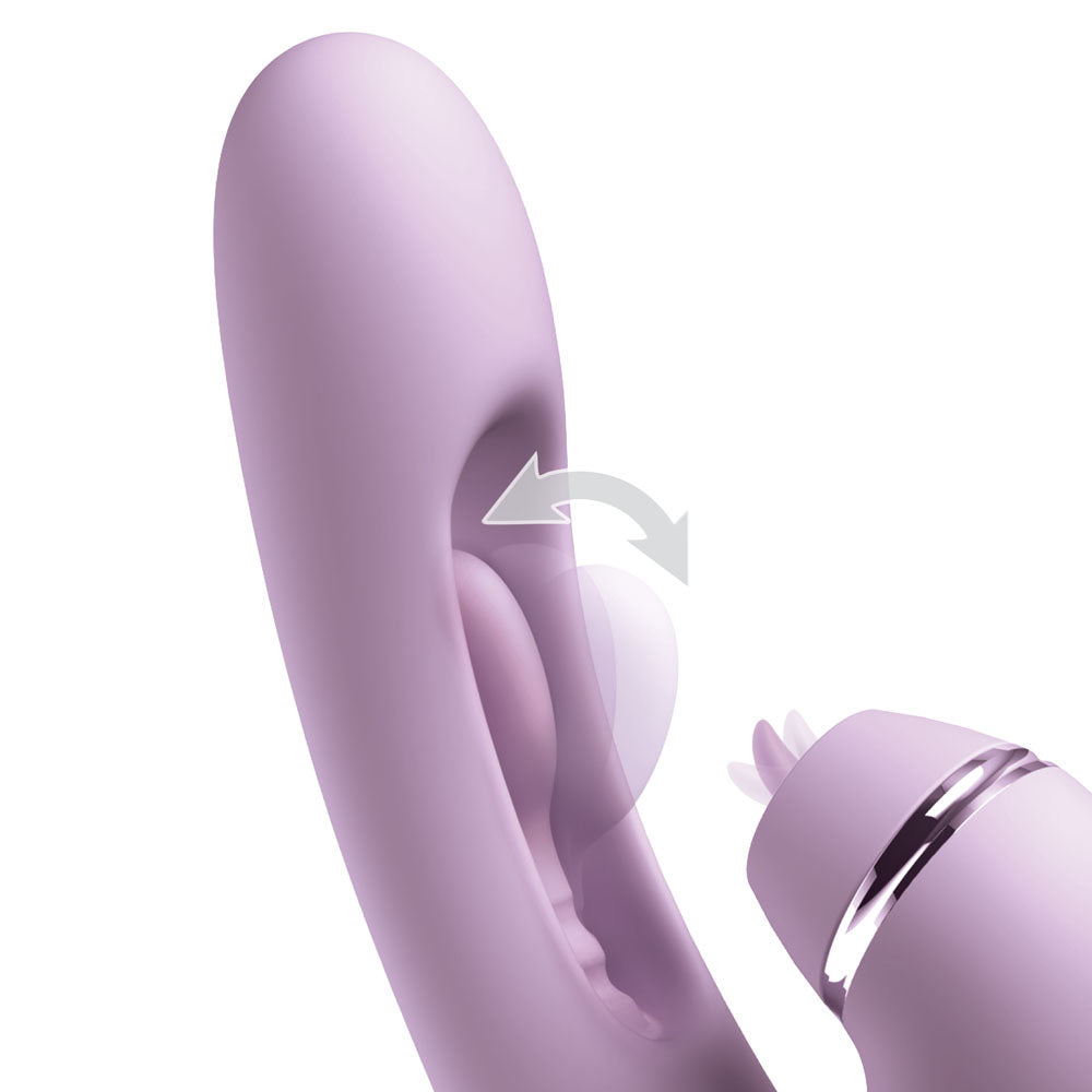Fantasy For Her G Touch Pulse Pro Purple Purple 23.4 Cm Usb Rechargeable Rabbit Vibrator With Flicking Shaft And Tip