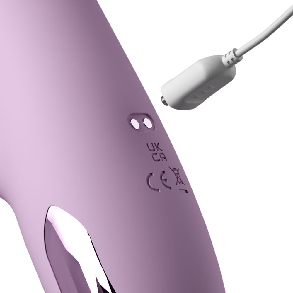 Fantasy For Her G Touch Pulse Pro Purple Purple 23.4 Cm Usb Rechargeable Rabbit Vibrator With Flicking Shaft And Tip