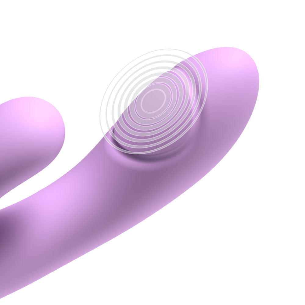 Fantasy For Her Inti Motion Flutter Pro Purple 20.6 Cm Usb Rechargeable Rabbit Vibrator With Pulsating Tip