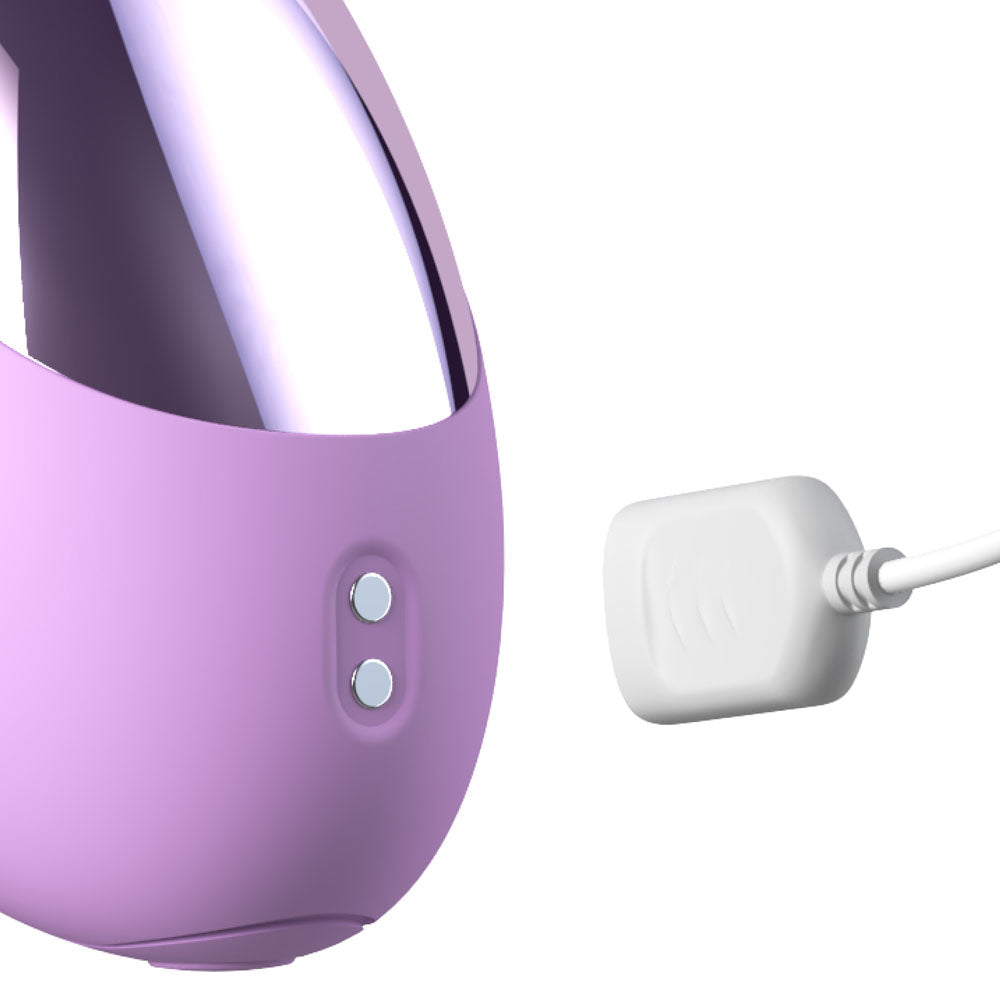 Fantasy For Her Inti Motion Flutter Pro Purple 20.6 Cm Usb Rechargeable Rabbit Vibrator With Pulsating Tip