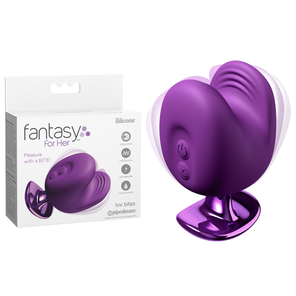 Fantasy For Her Luv Bites Purple Purple Usb Rechargeable Vibrating & Biting Stimulator