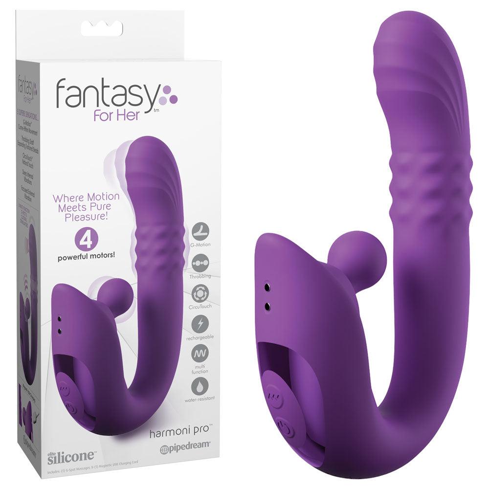 Fantasy For Her Harmoni Pro Purple Purple 17.8 Cm Usb Rechargeable Throbbing Vibrator