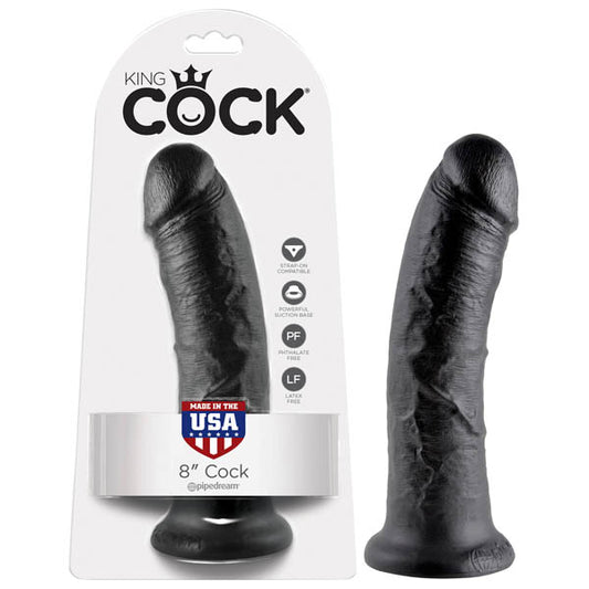 King Cock 8'' Cock Black 20.3 Cm (8'') Dong