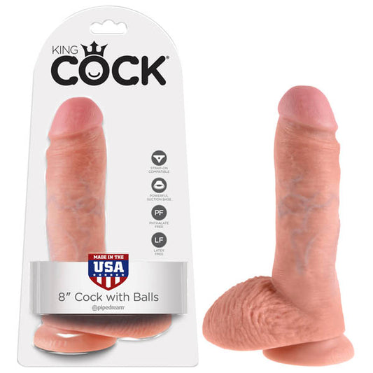 King Cock 8'' Cock With Balls Flesh 20.3 Cm (8'') Dong