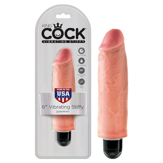 King Cock 6'' Vibrating Stiffy Flesh 15.2 Cm Vibrating Dong
