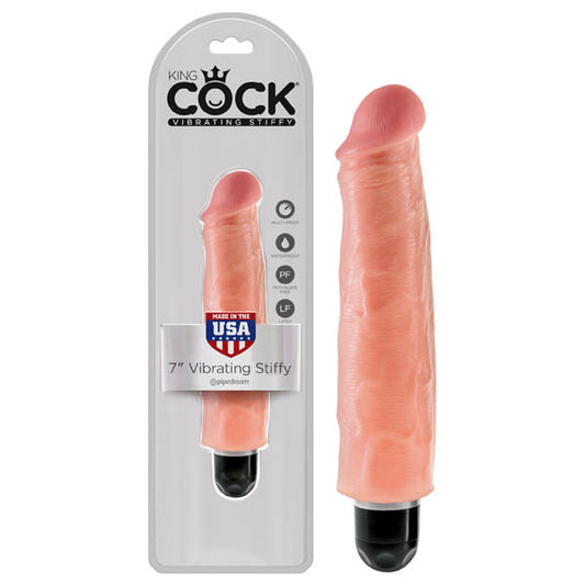 King Cock 7'' Vibrating Stiffy Flesh 17.8 Cm Vibrating Dong