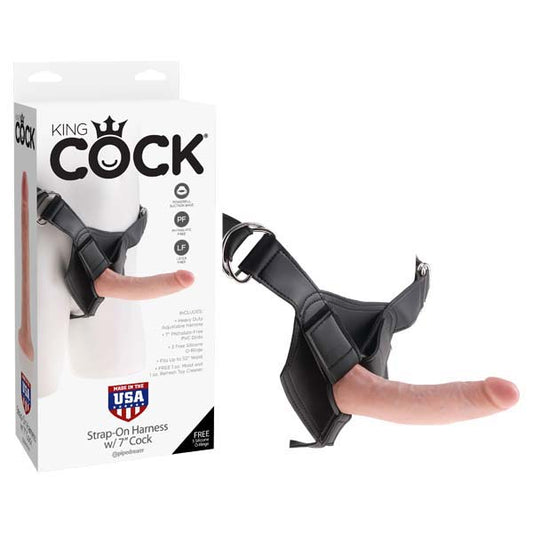 King Cock Strap On Harness With 7'' Cock Flesh 17.8 Cm (7'') Strap On