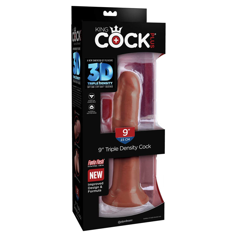 King Cock Plus 8'' Triple Density Cock Brown 20.3 Cm Dong