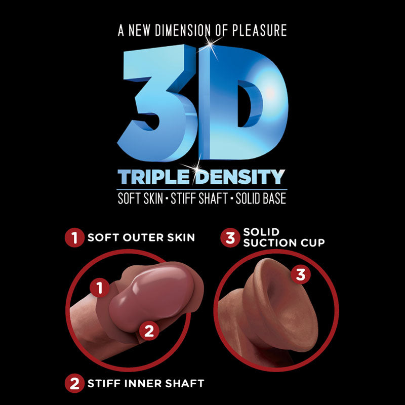 King Cock Plus 8'' Triple Density Cock Brown 20.3 Cm Dong