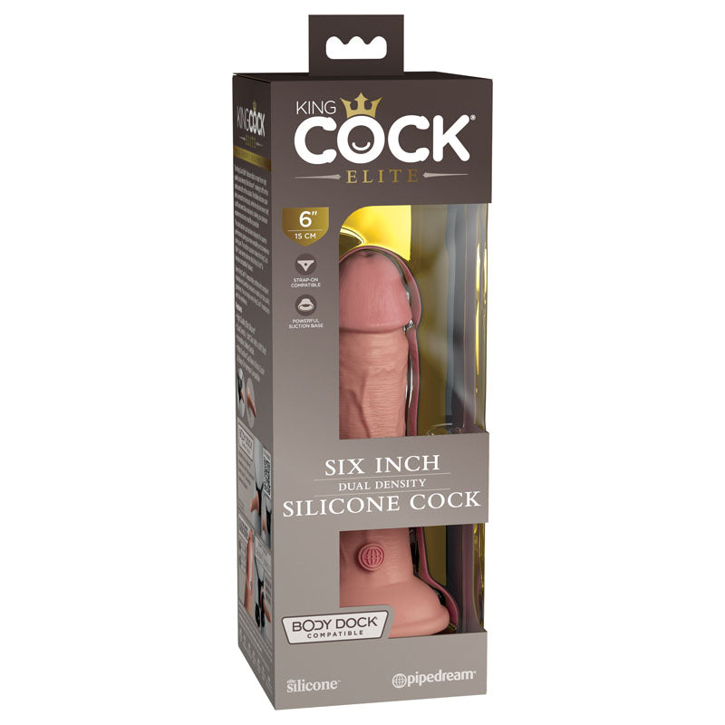 King Cock Elite 6'' Dual Density Cock Flesh Flesh 15.2 Cm Dong