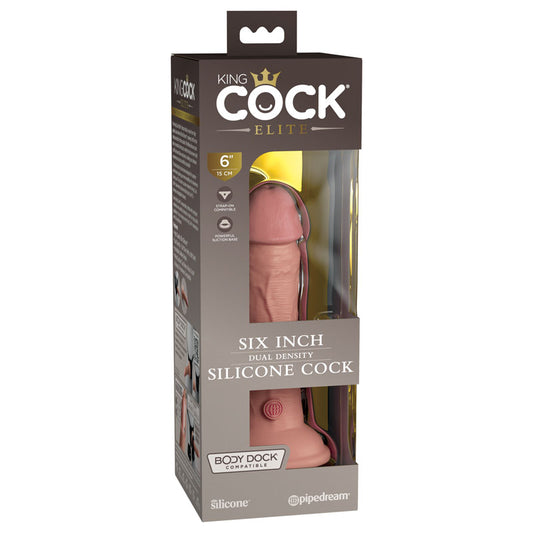 King Cock Elite 6'' Dual Density Cock Flesh Flesh 15.2 Cm Dong