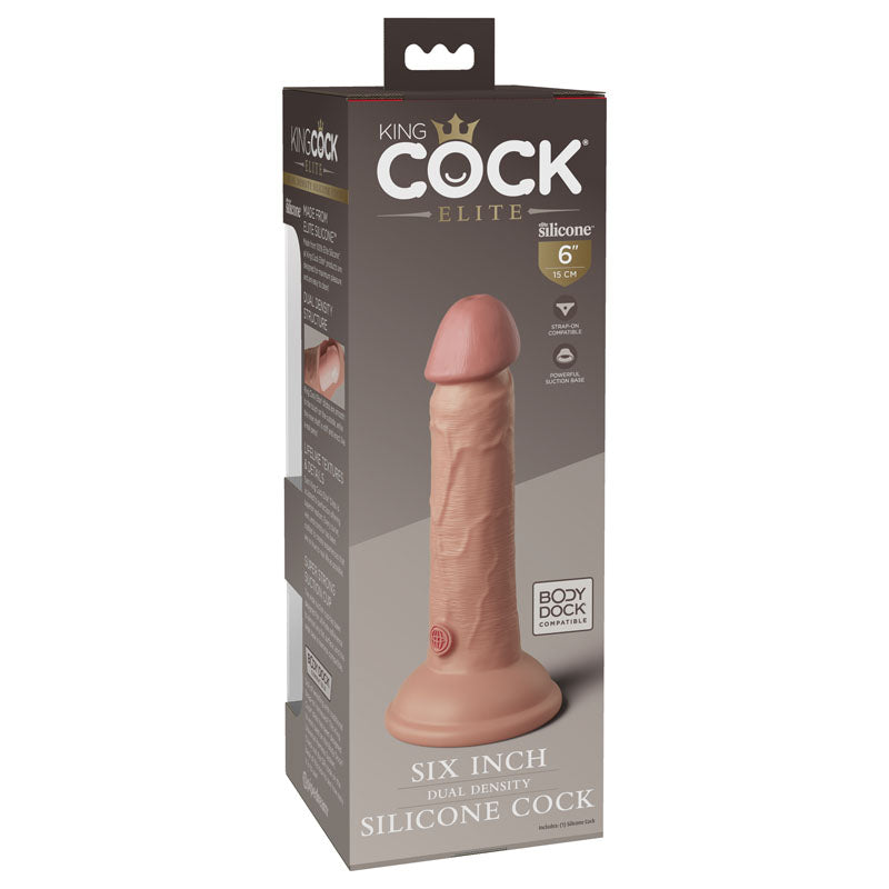 King Cock Elite 6'' Dual Density Cock Flesh Flesh 15.2 Cm Dong