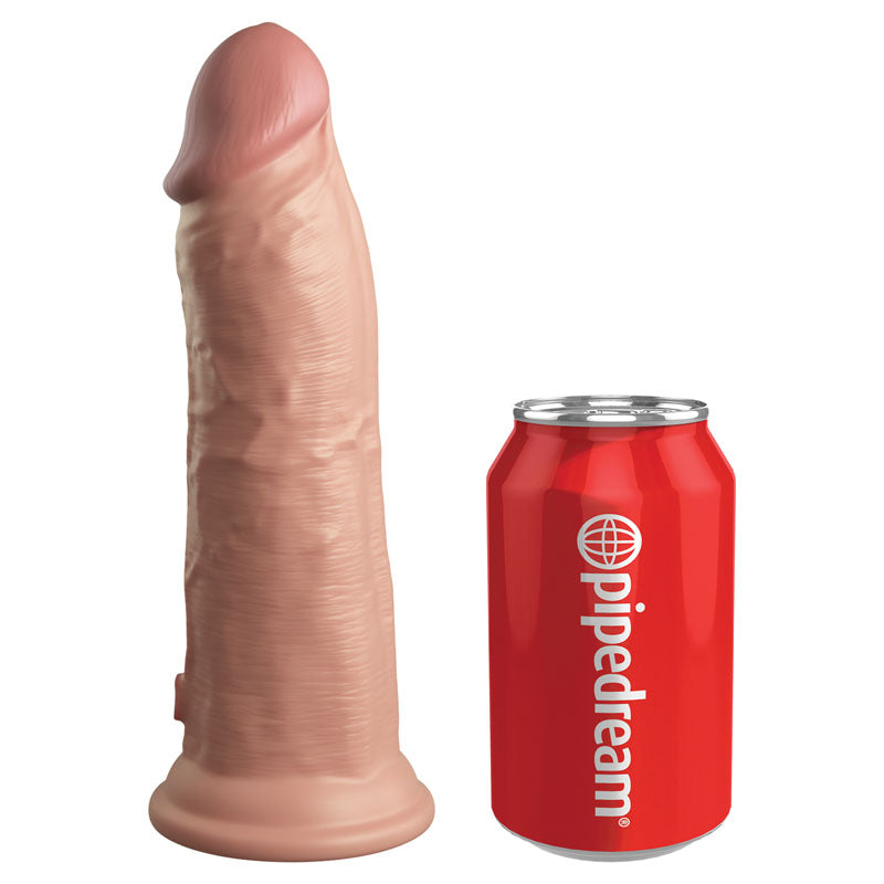 King Cock Elite 8'' Vibrating Dual Density Cock Flesh Flesh 20.3 Cm Usb Rechargeable Vibrating Dong