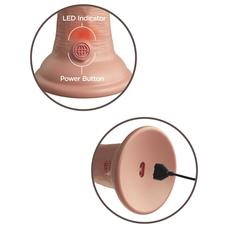 King Cock Elite 8'' Vibrating Dual Density Cock Flesh Flesh 20.3 Cm Usb Rechargeable Vibrating Dong